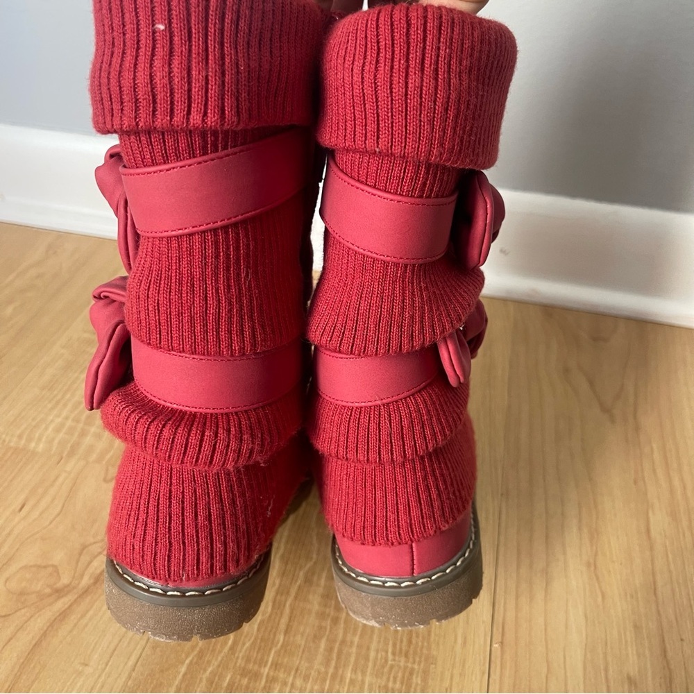 Dream Pairs Pink Fur Lined Winter Boots Red Size 10 - Picture 6 of 9